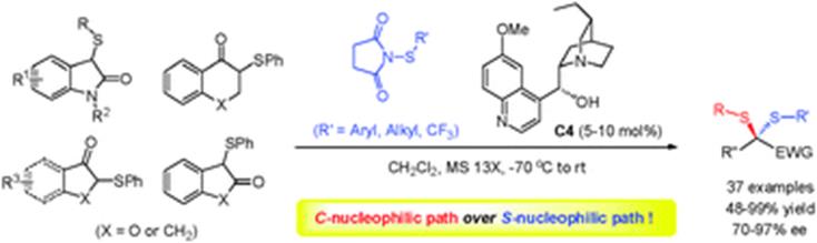 Graphical abstract:Catalytic asymmetric sulfenylation to structurally diverse dithioketals